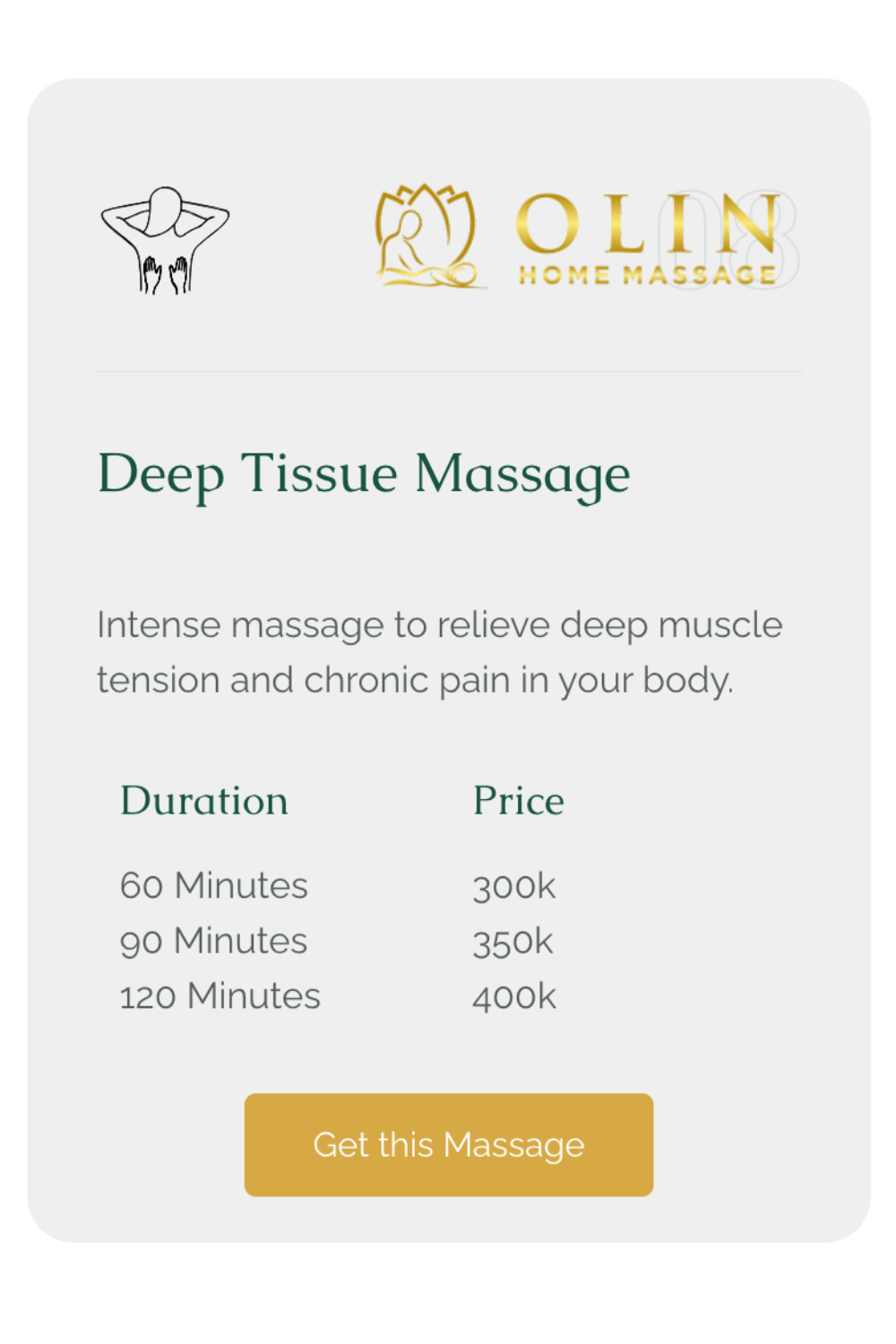 Bali Home Massage and Spa - Deep Tissue Massage