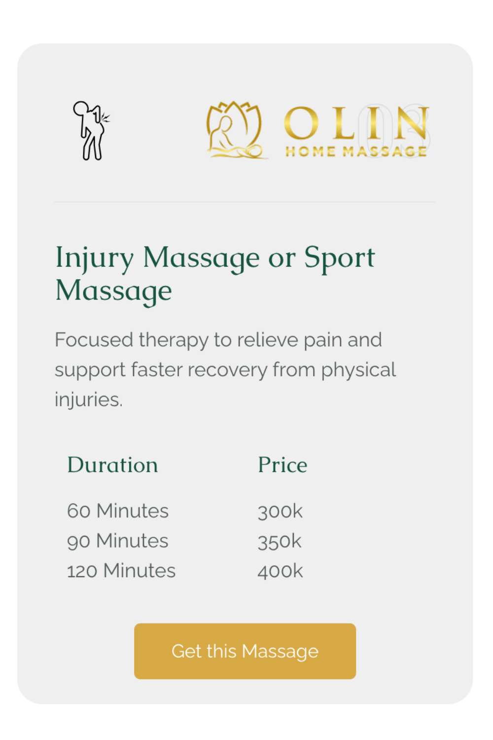 Bali Home Massage and Spa - Injury Massage or Sport Gym Massage