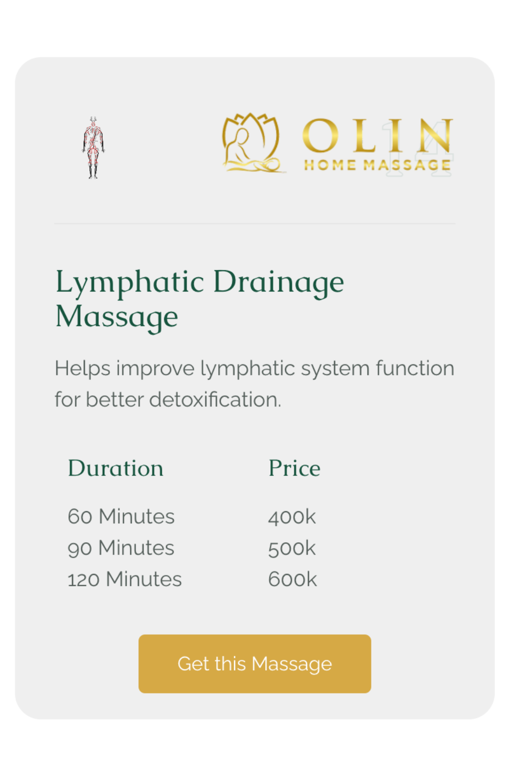 Bali Home Massage and Spa - Lymphatic Drainage Massage