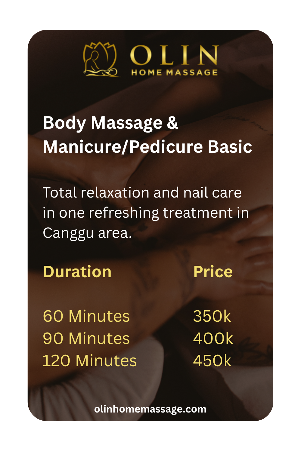 Bali Massage Canggu Home Service - Body Massage & ManicurePedicure Basic