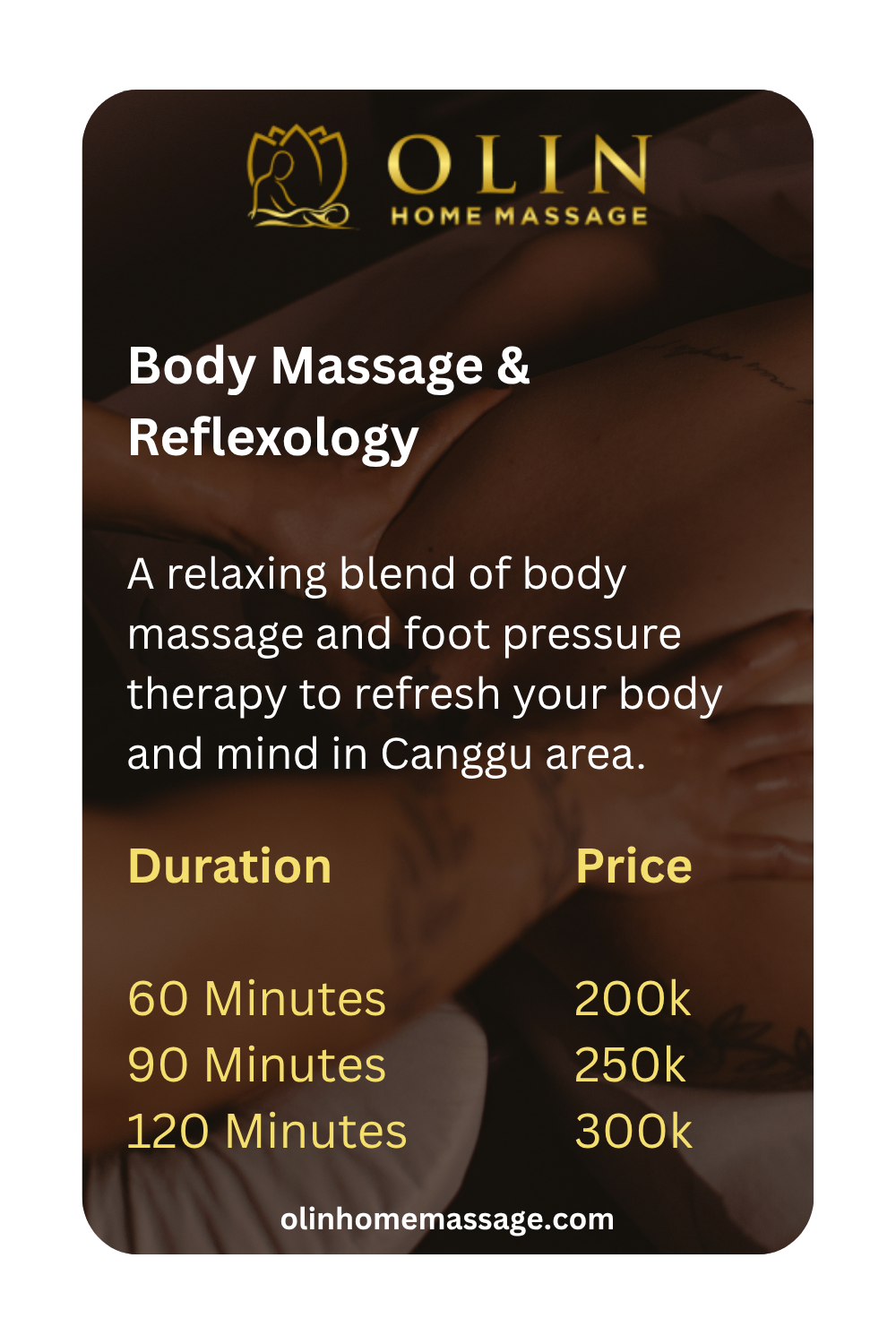 Bali Massage Canggu Home Service - Body Massage & Reflexology