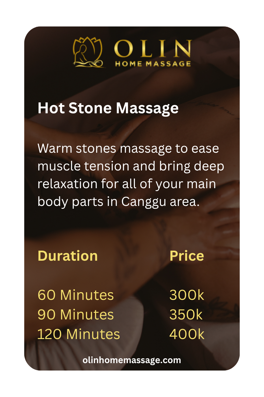 Bali Massage Canggu Home Service - Hot Stone Massage