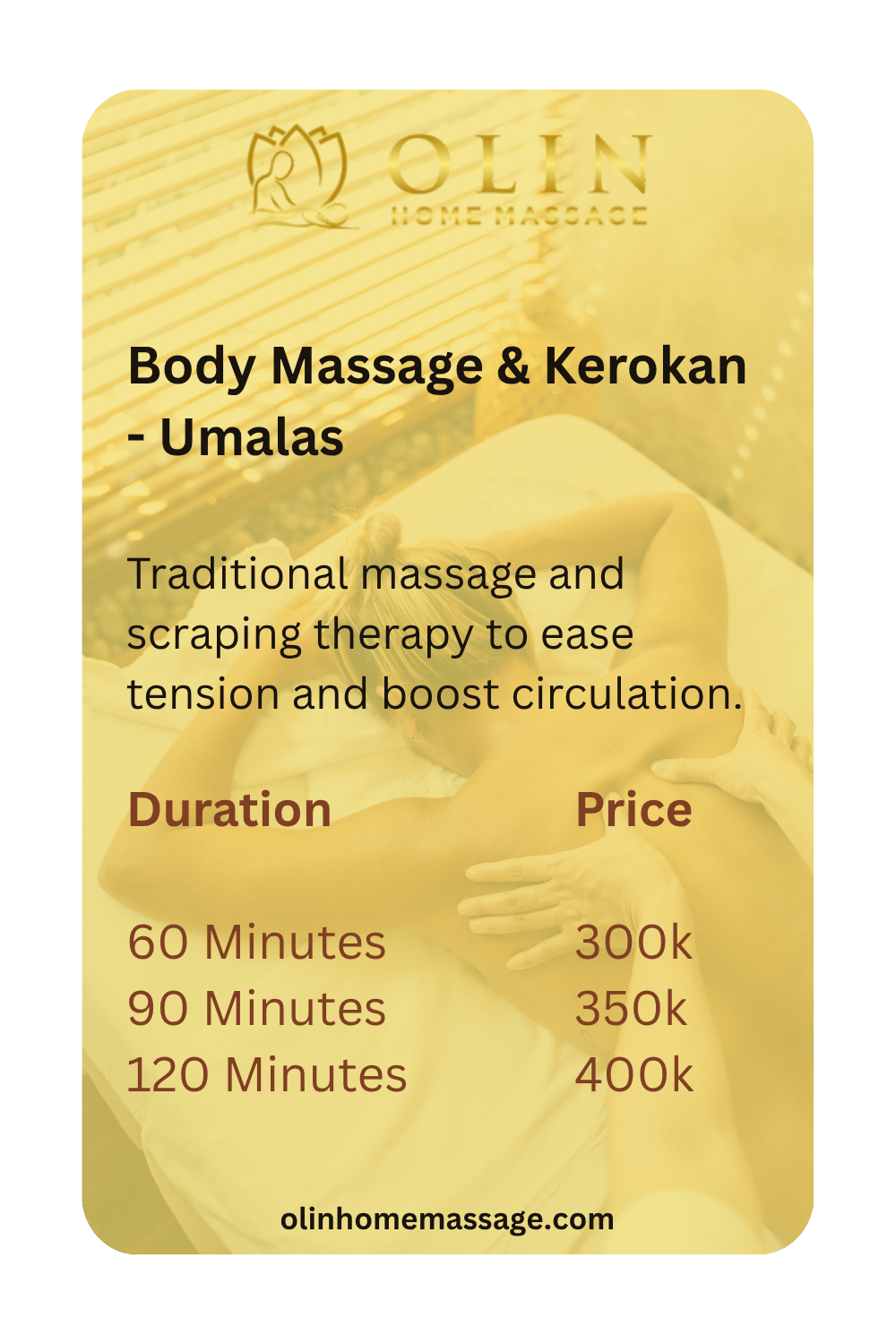 Umalas Bali Massage - Body Massage & Kerokan Home Service Spa