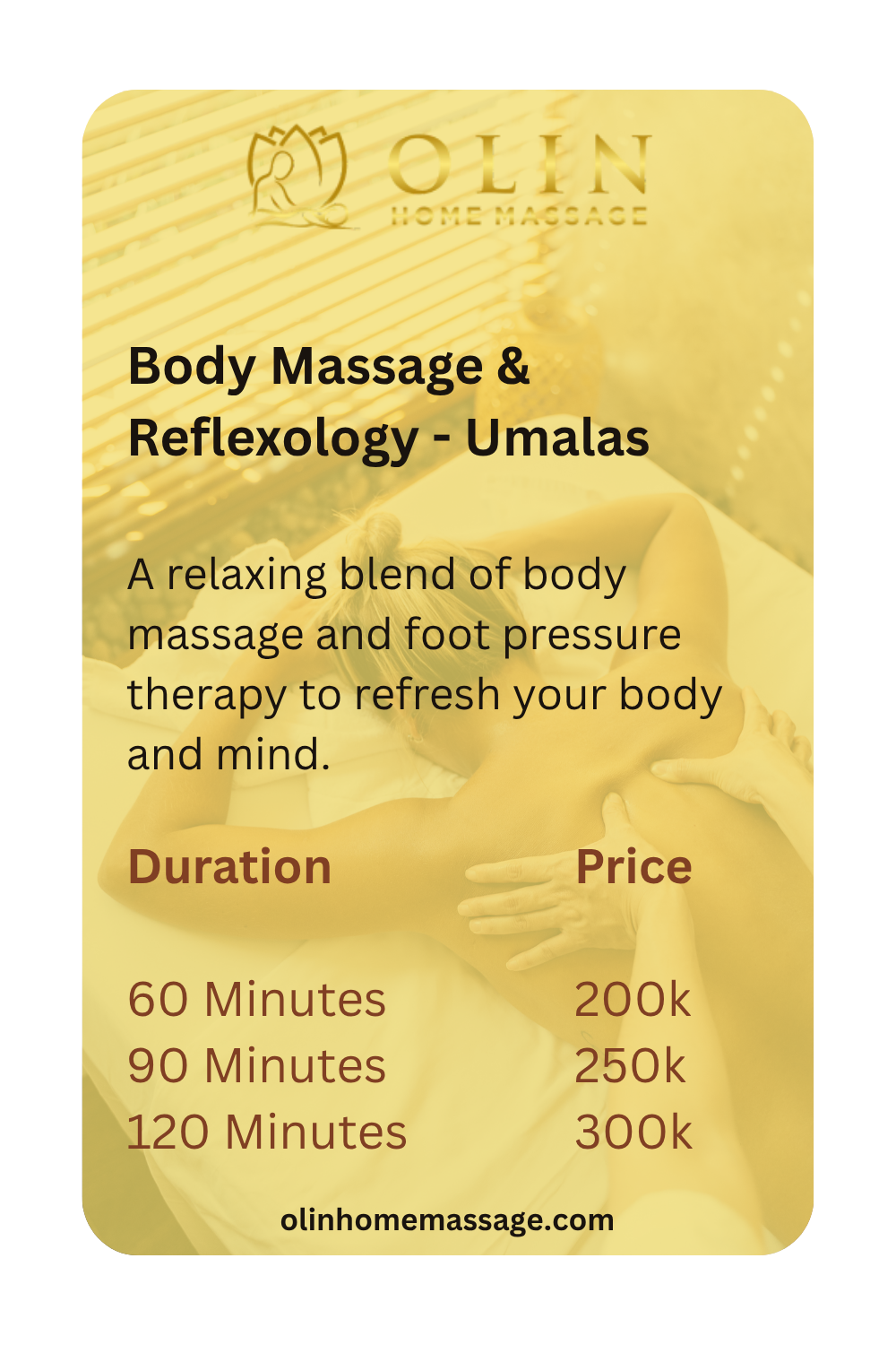 Umalas Bali Massage - Body Massage & Reflexology Home Service Spa