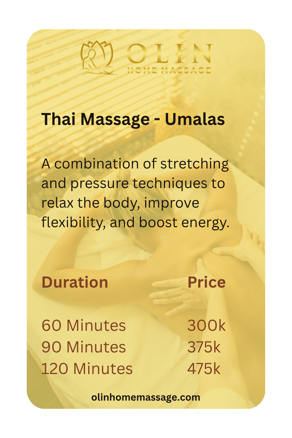 Umalas Bali Massage - Thai Massage Home Service Spa